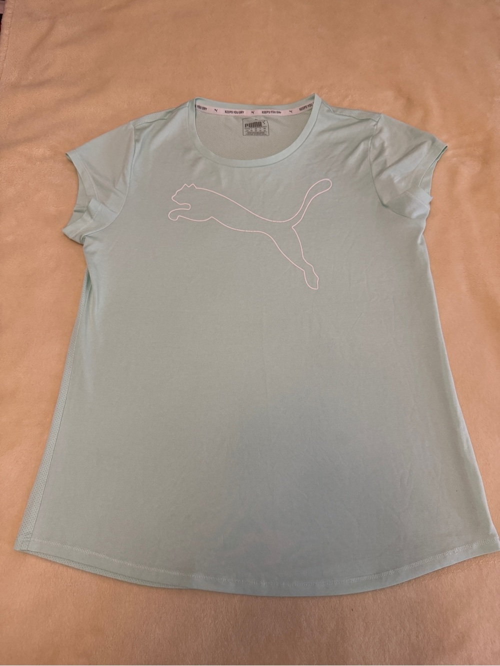 Puma Women's Light Mint Short Sleeve Tee with White Logo